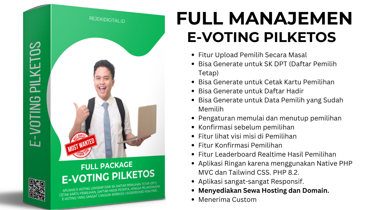 Full Manajemen Aplikasi E-Voting Pemilihan Ketua OSIS (E-Pilketos)
